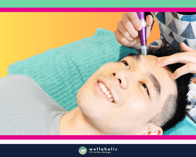 In the cosmopolitan city of Singapore, a male customer is experiencing the advanced Microneedling treatment at Wellaholic. This innovative treatment is designed to help individuals achieve their skincare goals by using microneedling technology to stimulate the skin’s natural healing process and promote collagen production. The Microneedling treatment is a non-invasive procedure that uses tiny needles to create micro-channels in the skin, which triggers the body’s natural healing process and stimulates the production of collagen and elastin. This process results in smoother, firmer, and more youthful-looking skin, enhancing the individual’s overall appearance. The effectiveness of the Microneedling treatment is widely recognized. Many customers have reported visible improvements in their skin texture, tone, and firmness after just a few sessions, making it a popular choice for those seeking a safe and effective skincare treatment.