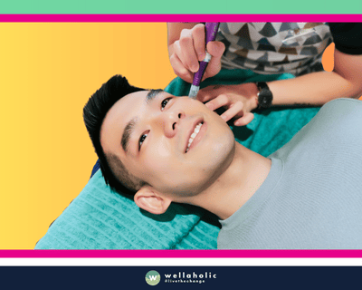 In the cosmopolitan city of Singapore, a male customer is experiencing the advanced Microneedling treatment at Wellaholic. This innovative treatment is designed to help individuals achieve their skincare goals by using microneedling technology to stimulate the skin’s natural healing process and promote collagen production. The Microneedling treatment is a non-invasive procedure that uses tiny needles to create micro-channels in the skin, which triggers the body’s natural healing process and stimulates the production of collagen and elastin. This process results in smoother, firmer, and more youthful-looking skin, enhancing the individual’s overall appearance. The effectiveness of the Microneedling treatment is widely recognized. Many customers have reported visible improvements in their skin texture, tone, and firmness after just a few sessions, making it a popular choice for those seeking a safe and effective skincare treatment.