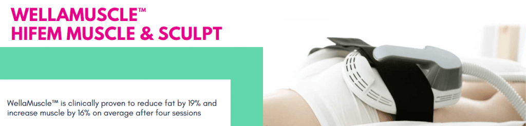 ccording to clinical studies, WellaMuscle™ can help you gain up to 16.3% more muscle mass in the treated areas after four sessions.