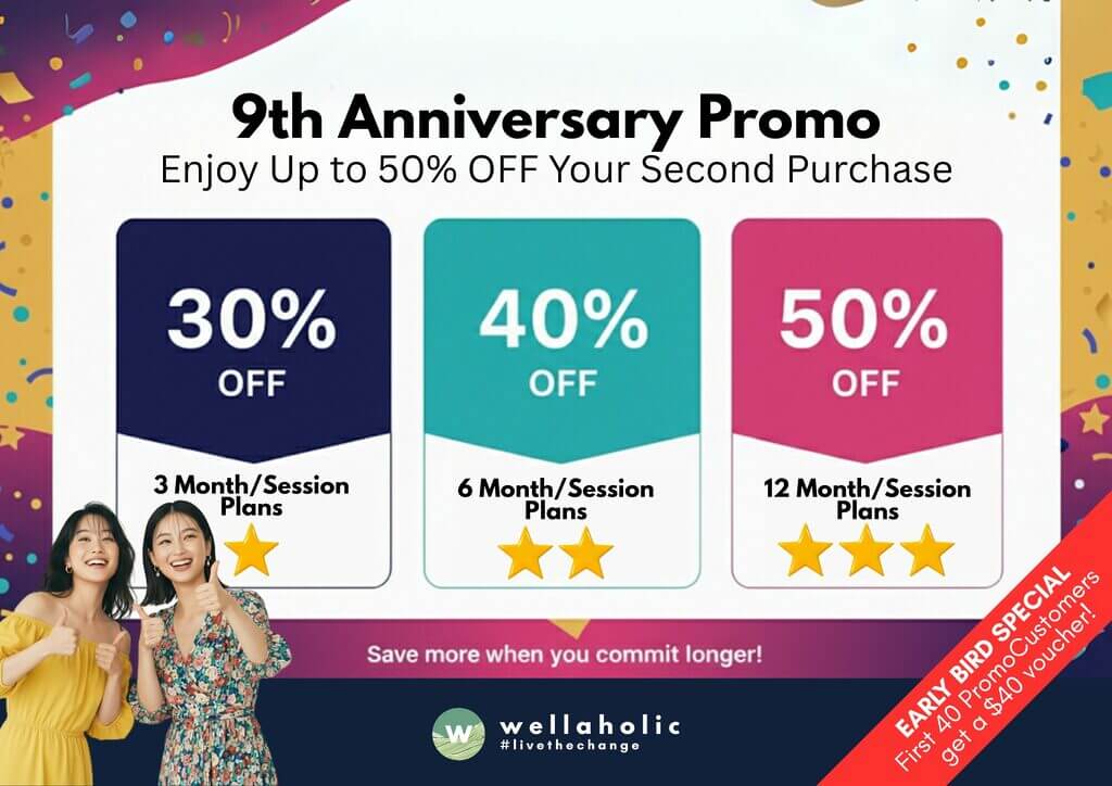 We're thrilled to celebrate Wellaholic's 9th anniversary this October! It's been an amazing journey, and we want to share our joy with you. As a big thank you to our wonderful customers, we're offering tiered discounts up to 50% off on your second purchase of multi-month packages. This deal is our way of giving back to the community that's supported us for nearly a decade.