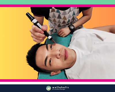 In the cosmopolitan city of Singapore, a male customer is experiencing the advanced Microneedling treatment at Wellaholic. This innovative treatment is designed to help individuals achieve their skincare goals by using microneedling technology to stimulate the skin’s natural healing process and promote collagen production. The Microneedling treatment is a non-invasive procedure that uses tiny needles to create micro-channels in the skin, which triggers the body’s natural healing process and stimulates the production of collagen and elastin. This process results in smoother, firmer, and more youthful-looking skin, enhancing the individual’s overall appearance. The effectiveness of the Microneedling treatment is widely recognized. Many customers have reported visible improvements in their skin texture, tone, and firmness after just a few sessions, making it a popular choice for those seeking a safe and effective skincare treatment.