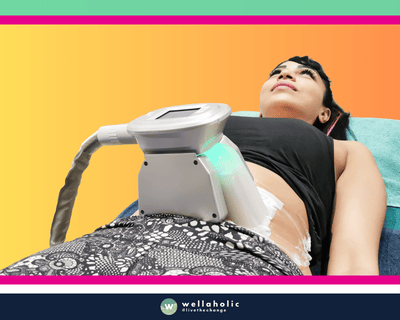 In the bustling city of Singapore, a woman is availing the state-of-the-art WellaFreeze 360 fat freeze treatment at Wellaholic. This revolutionary treatment is designed to assist individuals in their journey towards achieving their desired body shape by targeting and eliminating stubborn fat cells through a process of controlled cooling. The WellaFreeze 360 fat freeze treatment is a non-surgical procedure that employs the principle of cryolipolysis to freeze and destroy fat cells, leaving the surrounding tissues unaffected. The body then naturally metabolizes and expels these dead cells over time, resulting in a more defined and contoured physique. The efficacy of the WellaFreeze 360 fat freeze treatment is well-documented. Numerous customers have reported noticeable changes after just a handful of sessions, making it a sought-after choice for those in pursuit of a safe and effective fat reduction technique.