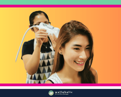 In the vibrant city of Singapore, a female customer is experiencing the innovative Scalp RF Microneedling treatment at Wellaholic. This advanced treatment is designed to help individuals achieve their hair health goals by using a combination of radio frequency (RF) and microneedling technologies to stimulate the scalp and promote hair growth. The Scalp RF Microneedling treatment is a non-invasive procedure that uses tiny needles to create micro-channels in the scalp, which triggers the body’s natural healing process and stimulates the production of growth factors that are beneficial for hair growth. The RF energy is then delivered through these channels, further enhancing the health of the scalp and hair follicles. This dual-action process results in healthier, thicker, and more robust hair, enhancing the individual’s overall appearance. The effectiveness of the Scalp RF Microneedling treatment is widely recognized. Many customers have reported visible improvements in their hair thickness and health after just a few sessions, making it a popular choice for those seeking a safe and effective hair health treatment. The female customer undergoing the treatment is in the capable hands of Wellaholic’s professional staff. Their expertise and dedication to customer satisfaction ensure a positive and comfortable experience throughout the treatment process.