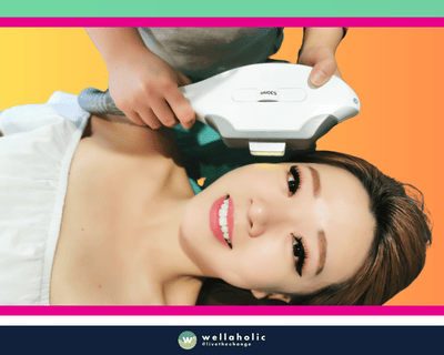 Treatment: Elight Monthly Facial In the bustling city of Singapore, a woman is experiencing the rejuvenating Elight Monthly Facial treatment at Wellaholic. This advanced facial treatment is designed to help individuals achieve their skincare goals by using a combination of IPL (Intense Pulsed Light) and RF (Radio Frequency) technologies to rejuvenate the skin and reduce signs of aging. The Elight Monthly Facial treatment is a non-invasive procedure that uses IPL to target and reduce skin irregularities such as pigmentation, redness, and acne scars, while the RF technology stimulates collagen production to firm and tighten the skin. This dual-action process results in a smoother, clearer, and more youthful complexion. The effectiveness of the Elight Monthly Facial treatment is widely recognized. Many customers have reported visible improvements in their skin texture and tone after just a few sessions, making it a popular choice for those seeking a safe and effective skincare treatment. The woman undergoing the treatment is in the capable hands of Wellaholic’s professional staff. Their expertise and dedication to customer satisfaction ensure a positive and comfortable experience throughout the treatment process.