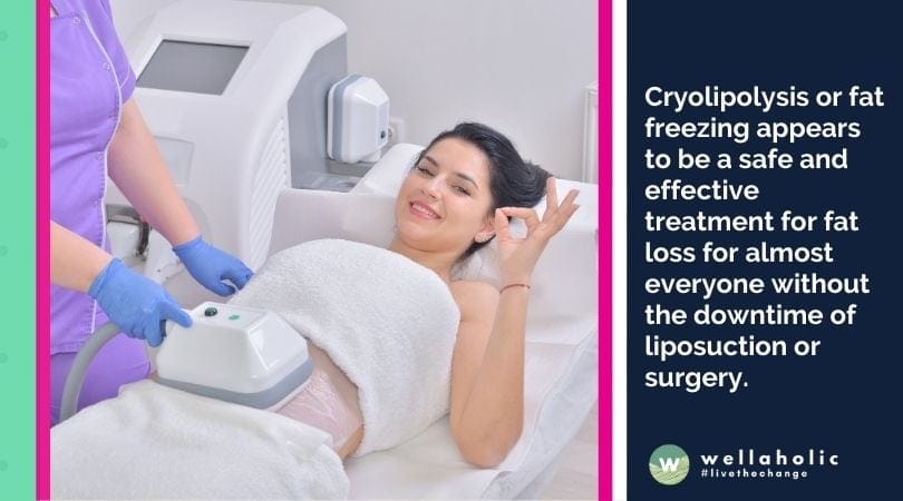 Cryolipolysis or fat freezing appears to be a safe and effective treatment for fat loss for almost everyone without the downtime of liposuction or surgery. 
