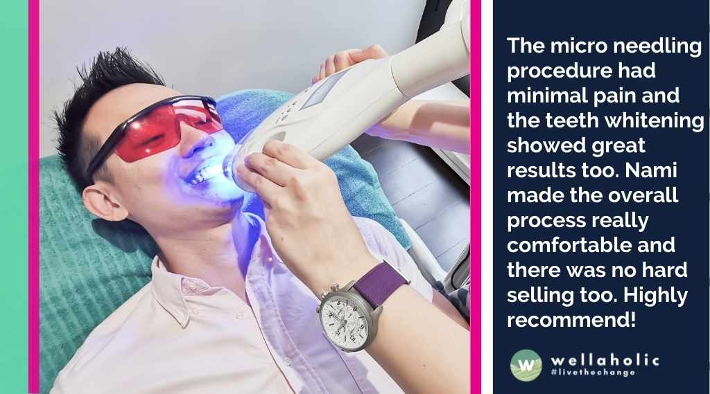 The micro needling procedure had minimal pain and the teeth whitening showed great results too. Nami made the overall process really comfortable and there was no hard selling too. Highly recommend! 