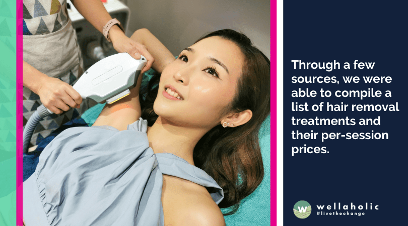 Through a few sources, we were able to compile a list of hair removal treatments and their per-session prices.