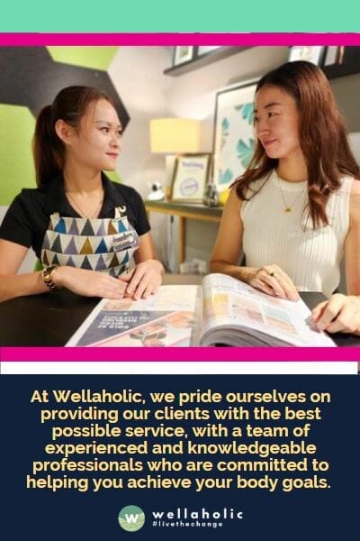 At Wellaholic, we pride ourselves on providing our clients with the best possible service, with a team of experienced and knowledgeable professionals who are committed to helping you achieve your body goals.