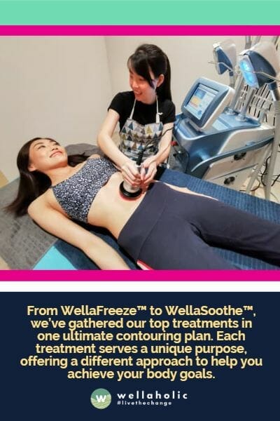 From WellaFreeze™ to WellaSoothe™, we’ve gathered our top treatments in one ultimate contouring plan. Each treatment serves a unique purpose, offering a different approach to help you achieve your body goals.