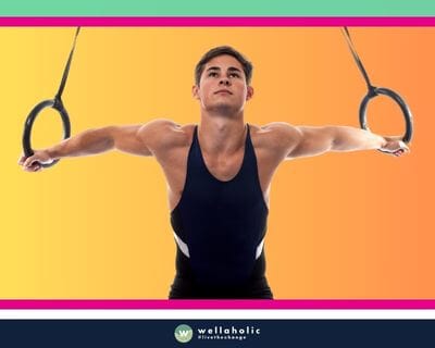 male gymnast doing rings