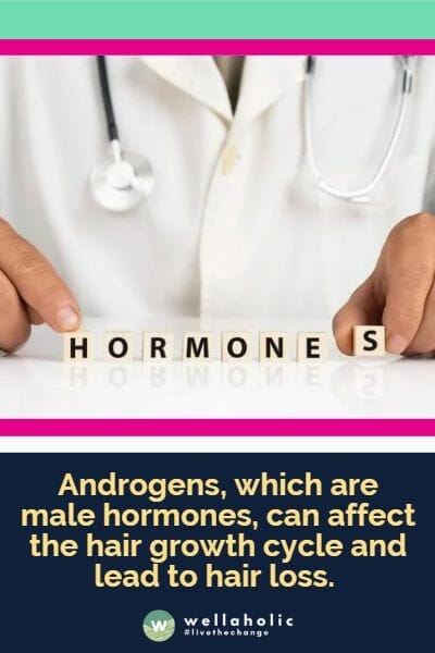 雄激素，也就是男性荷尔蒙，可以影响头发生长周期并导致脱发。