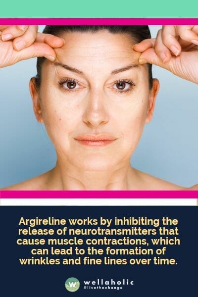 Argireline works by inhibiting the release of neurotransmitters that cause muscle contractions, which can lead to the formation of wrinkles and fine lines over time.