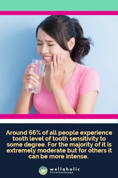 Around 66% of all people experience tooth level of tooth sensitivity to some degree. For the majority of it is extremely moderate but for others it can be more intense.