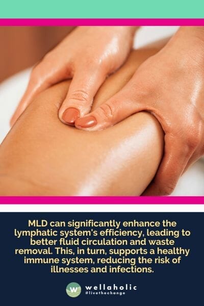 MLD can significantly enhance the lymphatic system's efficiency, leading to better fluid circulation and waste removal. This, in turn, supports a healthy immune system, reducing the risk of illnesses and infections.