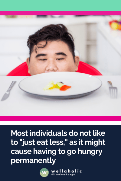 Most individuals do not like to "just eat less," as it might cause having to go hungry permanently