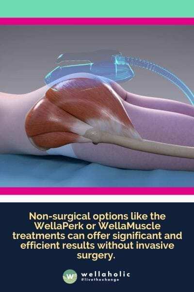 Non-surgical options like the WellaPerk or WellaMuscle treatments can offer significant and efficient results without invasive surgery.