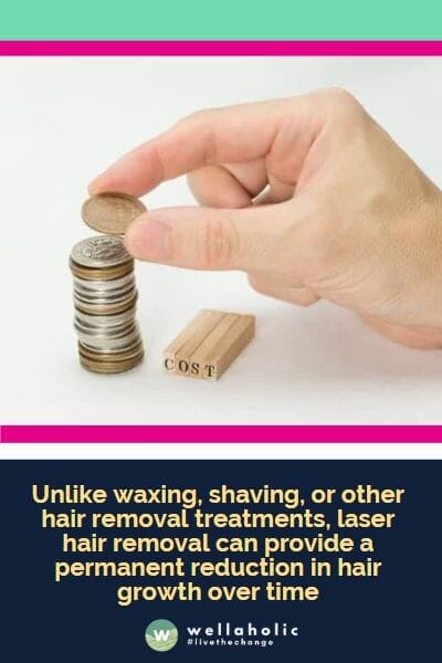 与蜡脱、刮毛或其他脱毛疗法不同，激光脱毛可以随着时间的推移提供永久性的减少毛发生长。