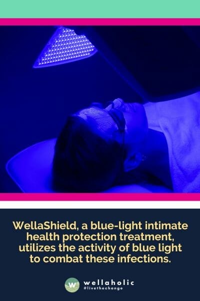 WellaShield, a blue-light intimate health protection treatment, utilizes the activity of blue light to combat these infections.