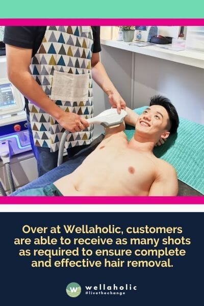 over at Wellaholic, customers are able to receive as many shots as required to ensure complete and effective hair removal.
