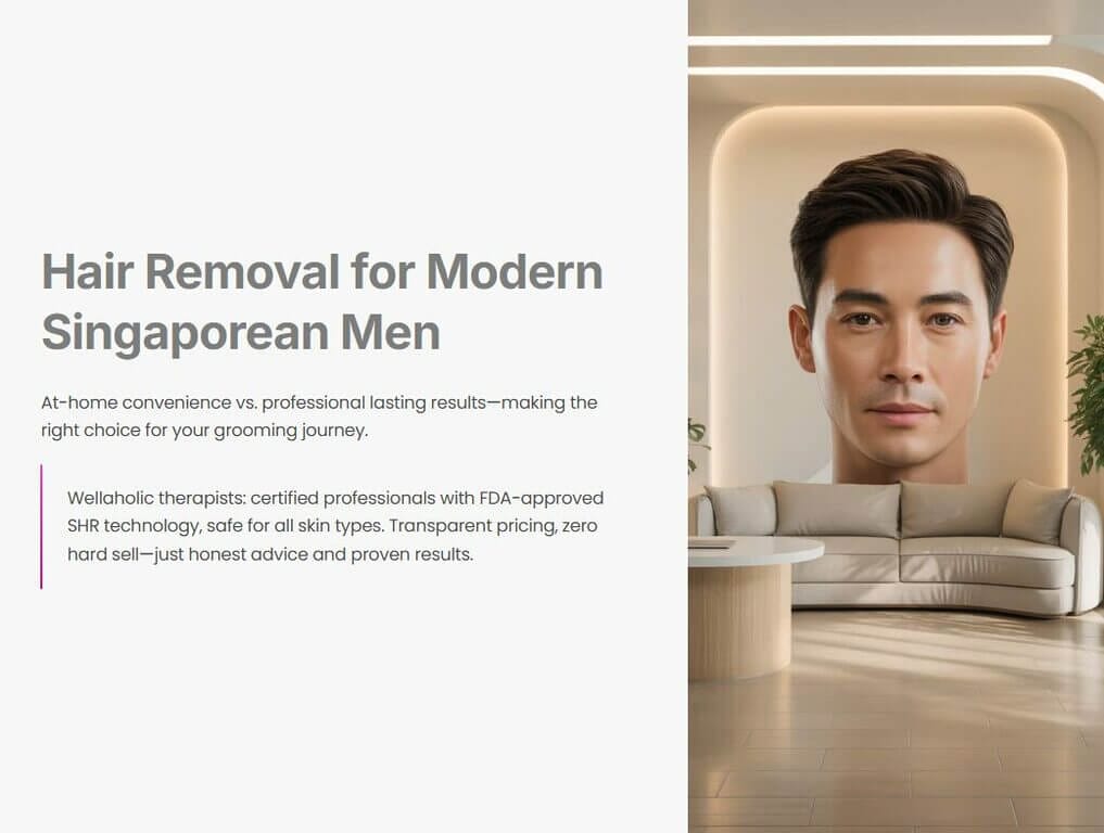 At-home vs clinic hair removal for Singaporean men: Get expert answers on pros, costs, results, and the best option. Achieve smoother skin—compare and book with Wellaholic.